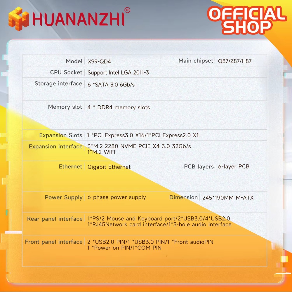 HUANANZHI X99 QD4 LGA 2011-3 X - E5 2696 V3 recensie en prijs